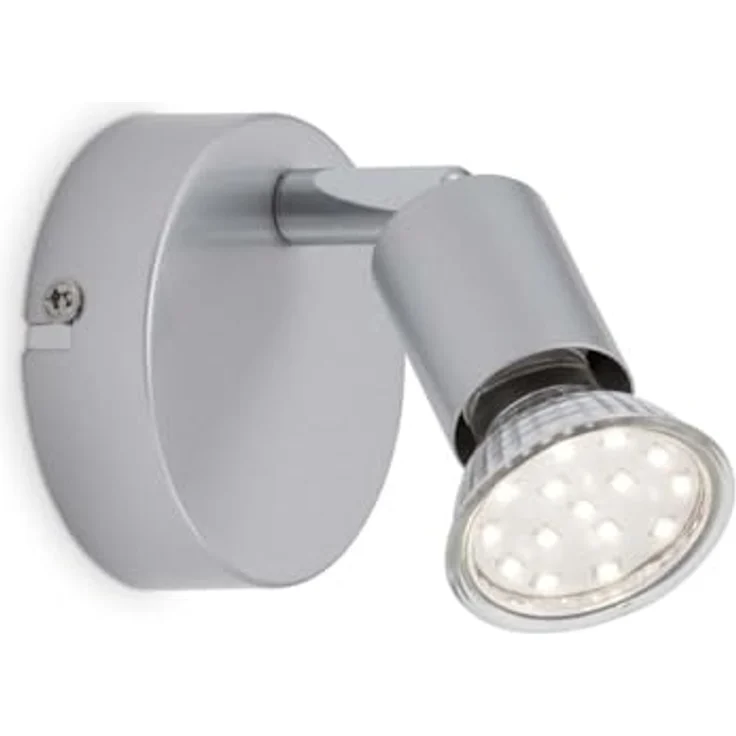 Briloner Leuchten Deckenstrahler 2906-014, schwenkbare LED Wand- und Deckenleuchte in titanfarbig, 3 Watt, 250 Lumen, 8 x 8 x 8 cm – Bild 1
