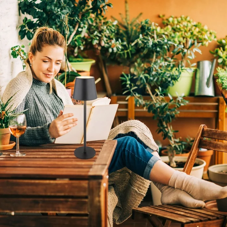 Tischlampe kabellos mit Akku Touch Dimmer Tischleuchte Dimmbar Schwarz 58438G – Bild 3