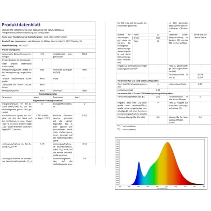 kalb LED Spiegelleuchte LED Badleuchte Spiegellampe 600mm 230V in neutralweiß oder warmweiß, warmweiß – Bild 10