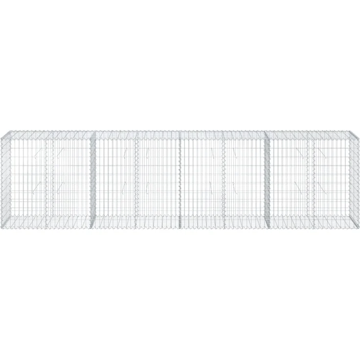 vidaXL Gabione mit Deckel 400x50x100 cm Verzinktes Eisen 3295145 – Bild 2