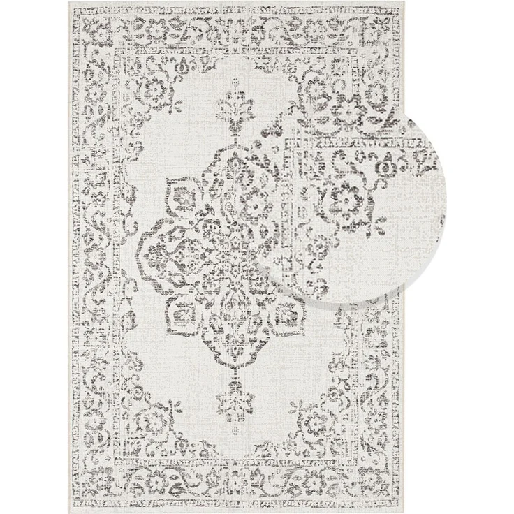 In- und Outdoor Teppich Tilos Creme Grau Anthrazit - 120 x 170 x 0 cm – Bild 1