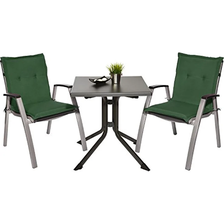 Beautissu 4er Set Niederlehner Auflage Loft NL 100 x 50 x 6 cm dunkelgrün – Bild 7