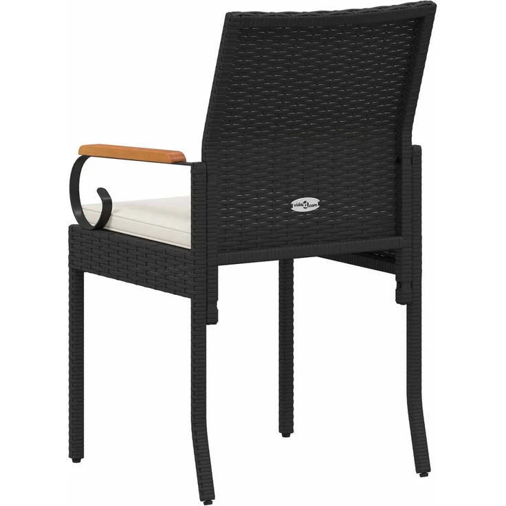 vidaXL Gartenstühle 4 Stk. Schwarz und Cremeweiß 42025885 – Bild 8