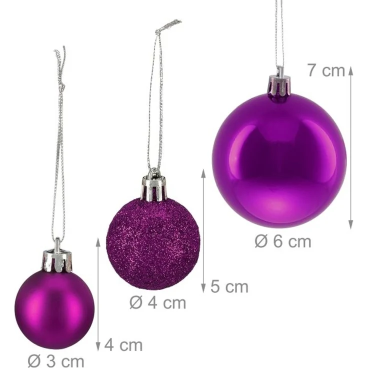 Relaxdays Weihnachtskugeln im 50er Set – Bild 4