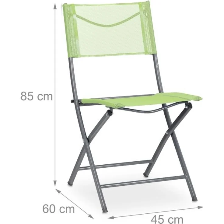 Klappbarer Gartenstuhl 2er Set grün – Bild 4