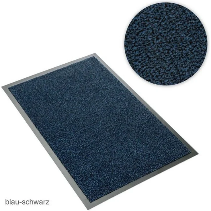 Metzker® Fußmatte Schmutzfangmatten - Sauberlaufmatten, rechteckig, Höhe: 7 mm, 60x90cm - blau-schwarz meliert – Bild 4