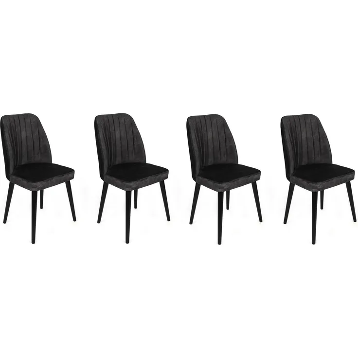 Skye Decor 'Alfa-437 V4' Stuhlset (4-teilig), Anthrazit / Schwarz, 50 x 90 x 49 cm