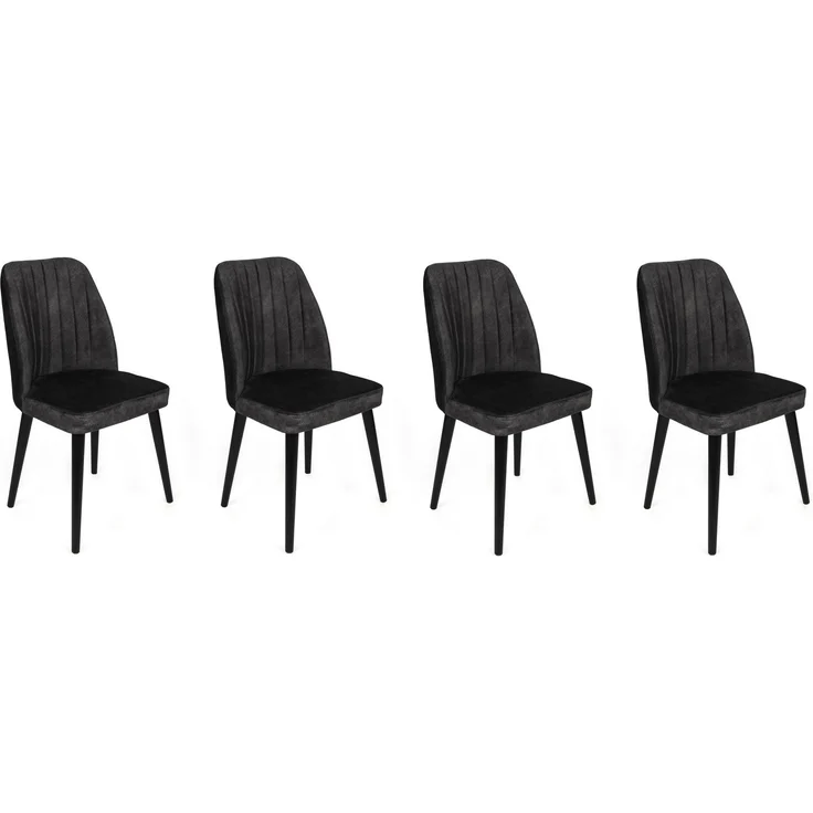 Skye Decor 'Alfa-437 V4' Stuhlset (4-teilig), Anthrazit / Schwarz, 50 x 90 x 49 cm – Bild 1