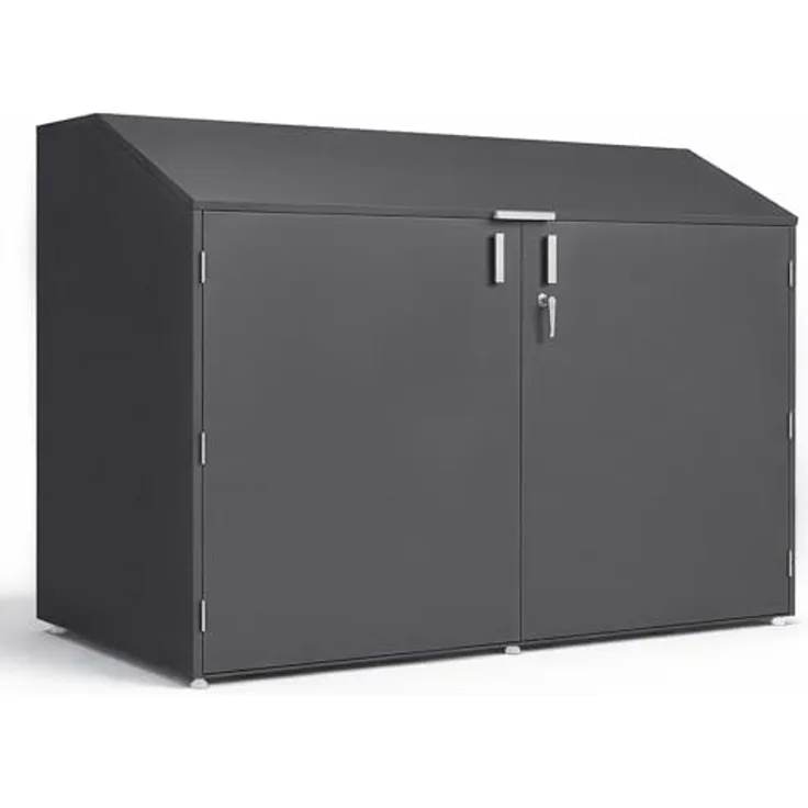 osoltus Fahrradgarage, Anthrazit RAL 7016, verzinktes Metall, abschließbar, 200 x 100 x 150 cm, Fahrradbox bis 4 Fahrräder