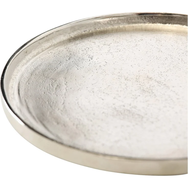 BOLTZE GRUPPE GmbH Tablett Deko-Tablett VALOMI, Ø 18 cm, Silbergrau, Aluminium, (1-tlg) – Bild 2