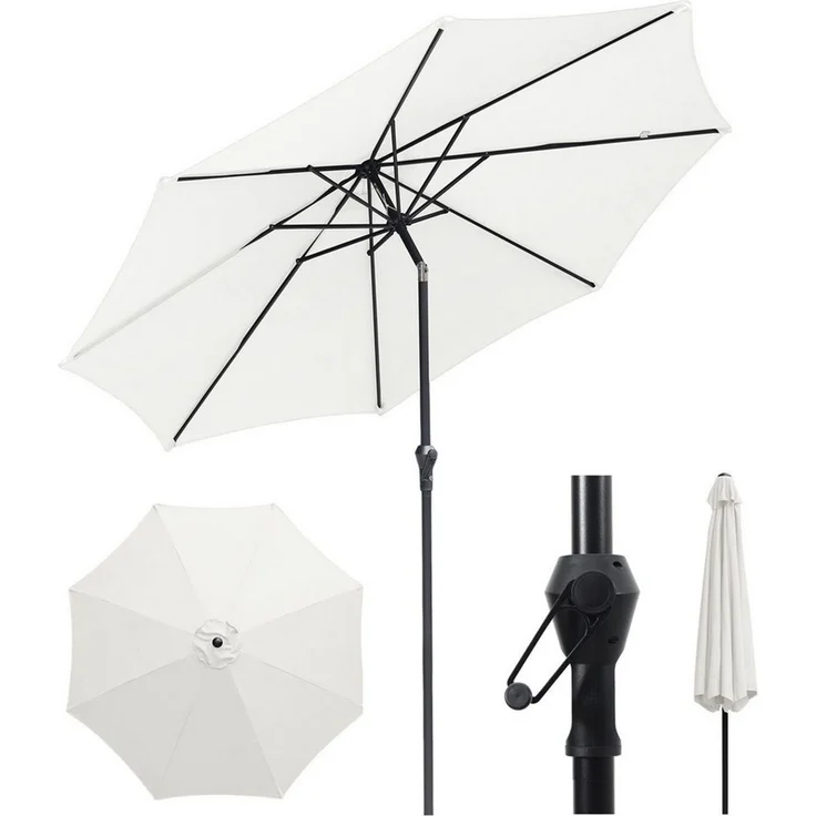 Sekey Sonnenschirm ø 200/270/300 cm Gartenschirm Rund, Marktschirm Knickbar, mit Kurbel, LxB: 300x300 cm, sonnenschirm 300cm, Neigungswinkel, für Balkon Garten, UV 50+ – Bild 1