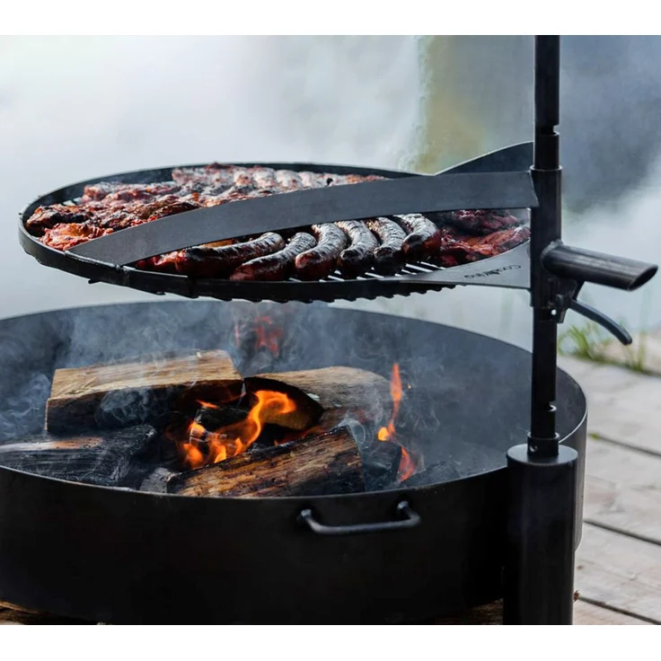 CookKing 'Montana X' Feuerschale, Inkl. Holzlager & Zubehör, Stahl Schwarz, Ø 80 x 110 cm – Bild 7