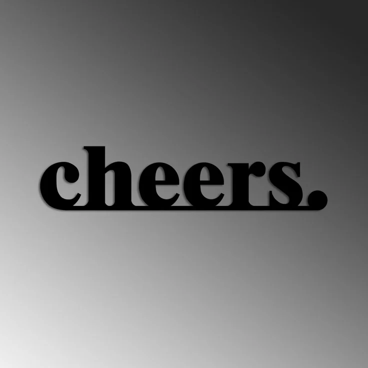 Wallity 'Cheers' Dekoratives Wandaccessoire aus Metall, Schwarz, 16 x 70 cm – Bild 4