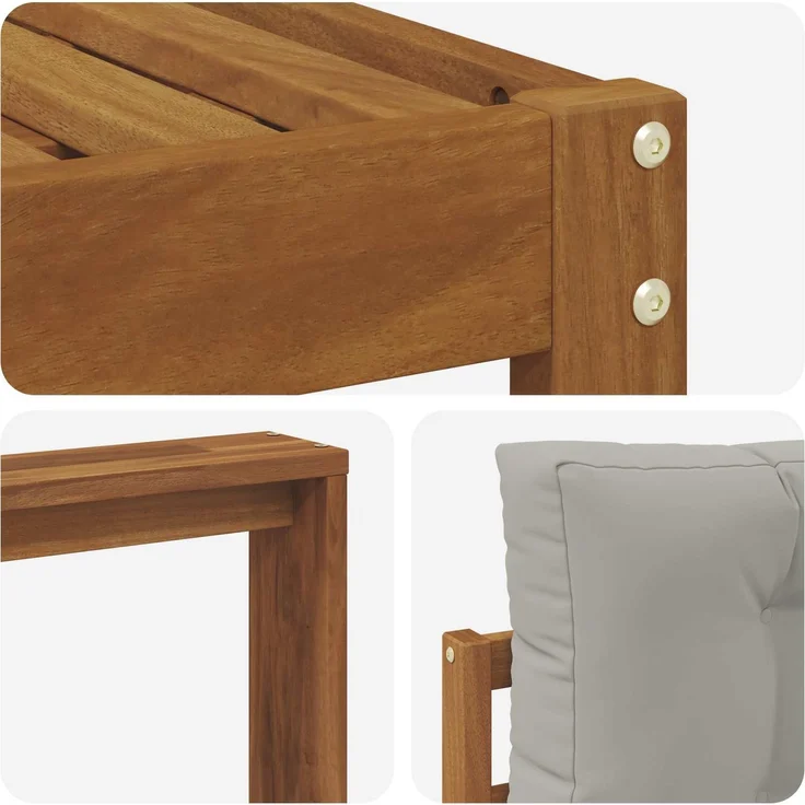 vidaXL Outdoor-Sofagarnitur 6 stk. 6-Sitzer Natur und Hellgrau 3367969 – Bild 5