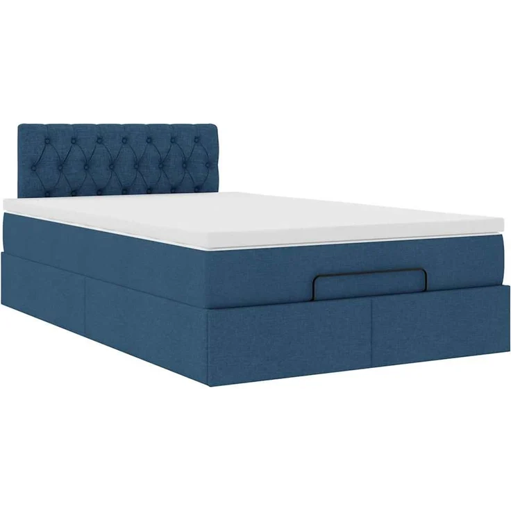 vidaXL Ottoman-Bett mit Matratze Blau 120x200 cm Stoff 3311538 – Bild 4