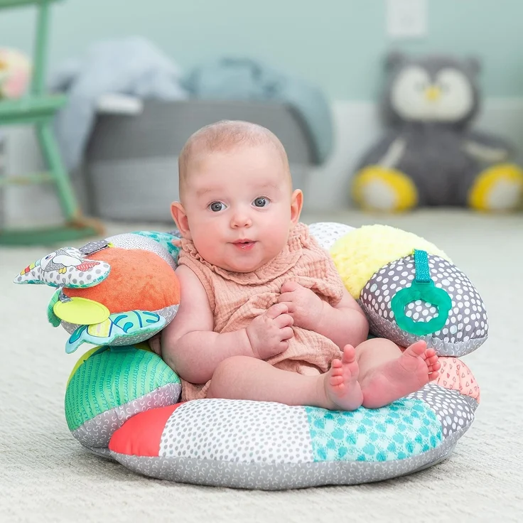 Infantino 2-in-1 Tummy Time & Stützkissen für Babys – als Spielkissen in Bauchlage nutzbar, Kissenunterstützung für Babys ab 0 Monaten, abnehmbares Stützkissen und Spielzeug – Bild 4