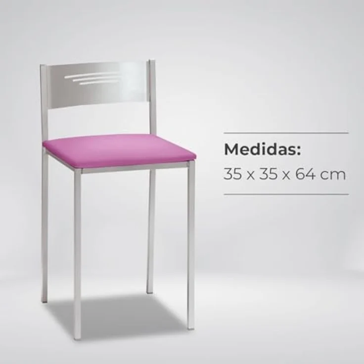 ASTIMESA Zwei Küchenhocker mit Rückenlehne Kunstleder Rosa, Sitzhöhe 45 cm – Bild 7