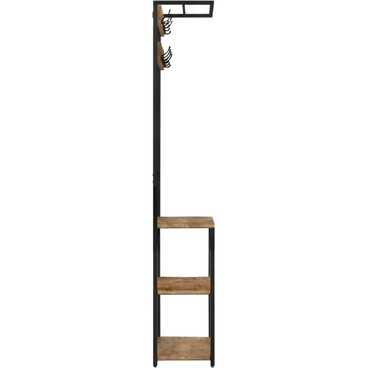 vidaXL Garderobe mit Schuhablage 68x30x182cm Raues Massivholz Mango 372737 – Bild 8