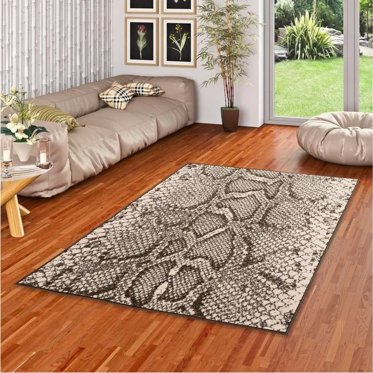 Pergamon Designteppich Designer Teppich Samba Schlangen Tiermuster, Rechteckig, Höhe: 13 mm – Bild 1