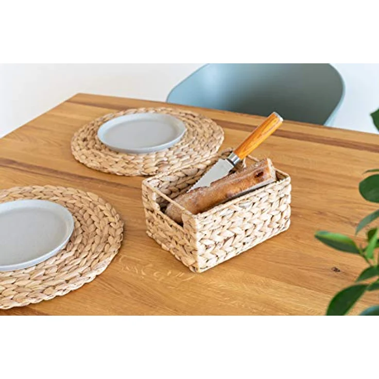 Decorasian Regalkorb Vielseitige Aufbewahrungsbox aus Wasserhyazinthe (2 St), Handgefertigter Flechtkorb, 22 x 17 x 12 cm – Bild 4