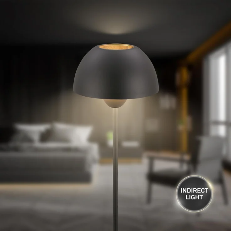 BRILONER - Stehlampe mit Fußtaster, E27 Fassung, max. 10W, Leselampe, Wohnzimmerlampe, Schlafzimmer Deko, Deckenfluter, Standleuchte, Stehleuchte, 25x156,5 cm (DxH), Schwarz – Bild 6
