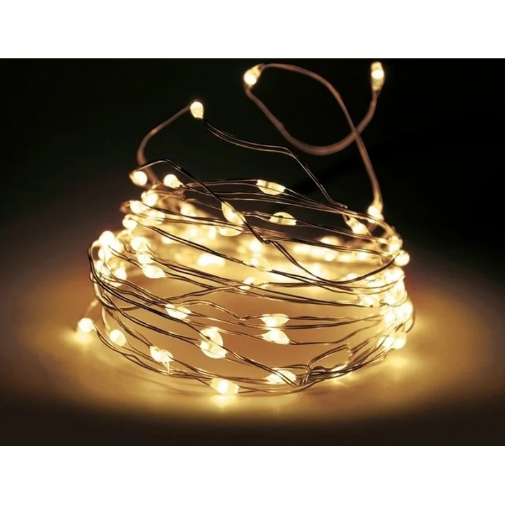 Spetebo LED-Lichterkette Draht Lichterkette 40 LED / 195 cm - warm weiß, Deko Beleuchtung Indoor / Outdoor - Weihnachten Advent Winter – Bild 2