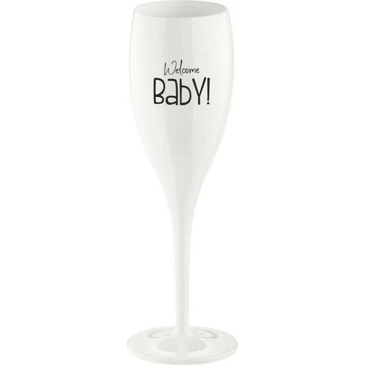 Koziol Sektglas Cheers No. 1 Welcome Baby, Kunststoff, Cotton White, 100 ml, 4030525