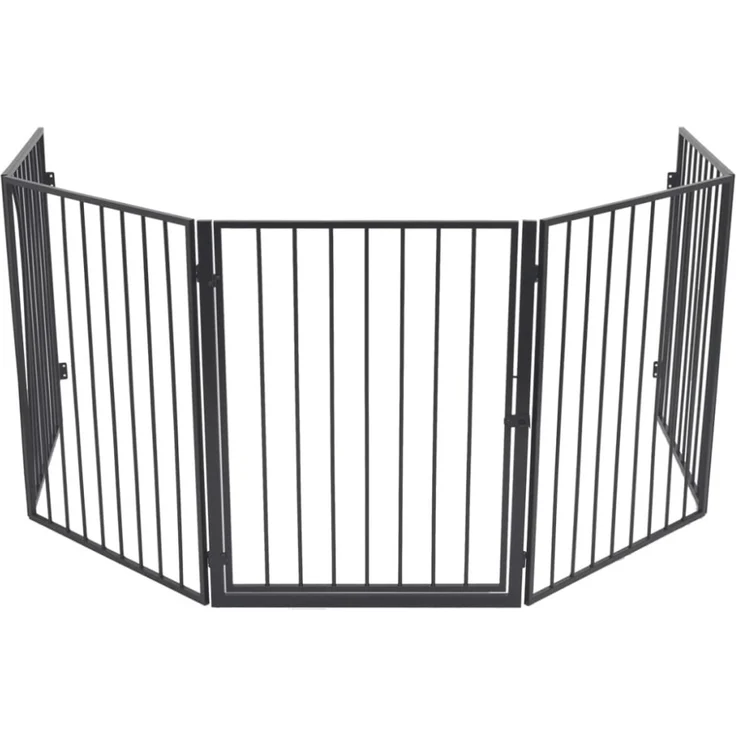 vidaXL Kaminschutzgitter für Tiere Stahl schwarz 242684 – Bild 6