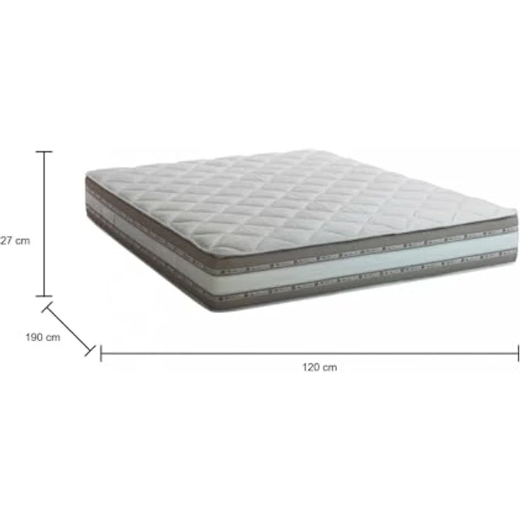 Talamo Italia - Annamaria-Doppelmatratze, herausnehmbare Matratze aus Memory-Schaum und Waterfoam-Gel, 100 % Made in Italy, milbenhemmend und hypoallergen, 120 x 190 x 27 cm – Bild 2