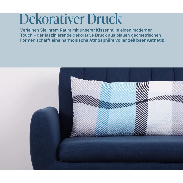 Seersucker - Kissenbezug 40x80cm - 2er Pack Streifen