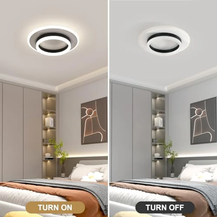 Goeco LED Deckenlampe Innen, Ø30 CM 28W 3150LM 4500K Modern Rund Deckenleuchte aus Acryl, LED Lampen Deckenbeleuchtung Neutrales Licht für Schlafzimmer, Wohnzimmer, Flur, Küche, Weiß – Bild 6