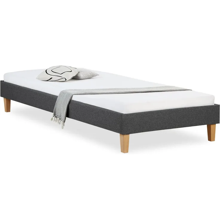 Homestyle4u Polsterbett 90x200 cm, ohne Matratze