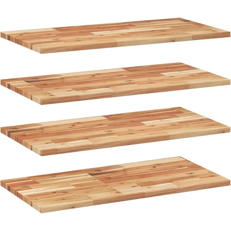 Bücherregal Wand 4 pcs, Schweberegale, Wandregal 60x40x2 cm Massivholz Akazie Ölbehandelt – Bild 2