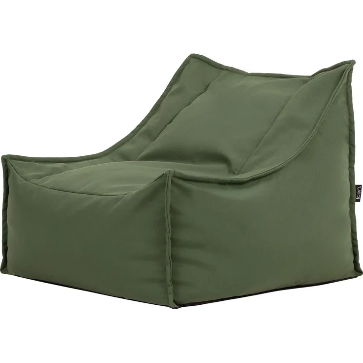 Icon Alto Sitzsack Sessel für Erwachsene, Khakigrün, Olefin Stoff für Drinnen und Draußen, Riesen Sitzsack mit Füllung, Bequemer Sessel, Garten, Terrasse, Lounge