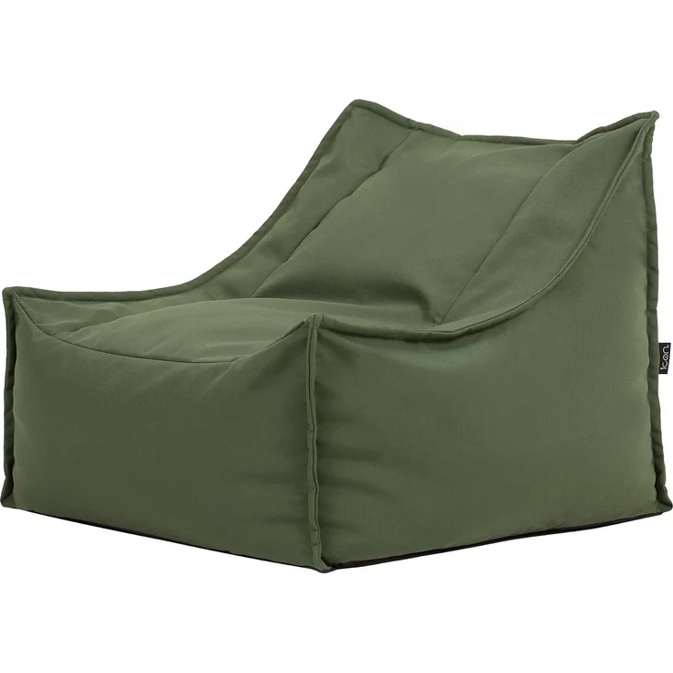Icon Alto Sitzsack Sessel für Erwachsene, Khakigrün, Olefin Stoff für Drinnen und Draußen, Riesen Sitzsack mit Füllung, Bequemer Sessel, Garten, Terrasse, Lounge