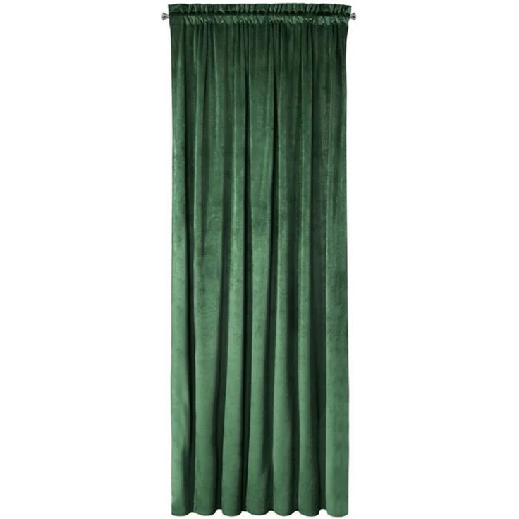 Samtvorhang Velours Vorhänge zum Wohnzimmer Prachtvoll Elegant dunkelgrün 140x270 cm Kräuselband – Bild 4