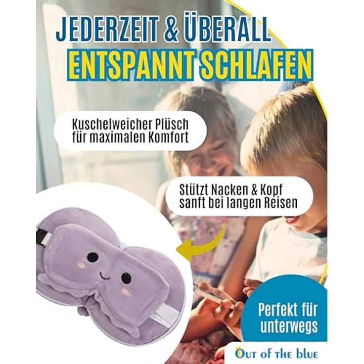 Plüsch Reisekissen für Kinder mit Augenmaske verschiedene Ausführungen 2in1 Oktopus – Bild 4