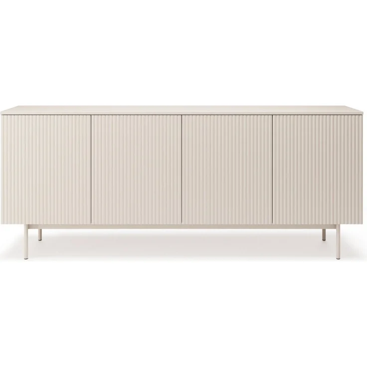 Beautysofa Wohnzimmer-Set SOFT Wohnwand in Kaschmir, (Push-to-Open, Moderne Wohnzimmermöbel, 2-teilig – TV-Schrank Lowboard 200 cm + Kommode Sideboard 200 cm), TV-Möbel Set mit Rillenfronten – Bild 3