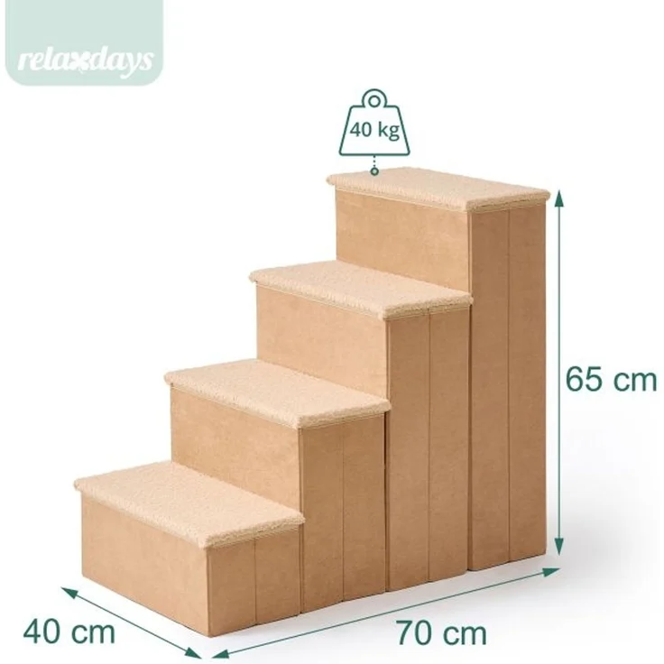 Relaxdays Faltbare Hundetreppe mit Stauraum – Bild 4