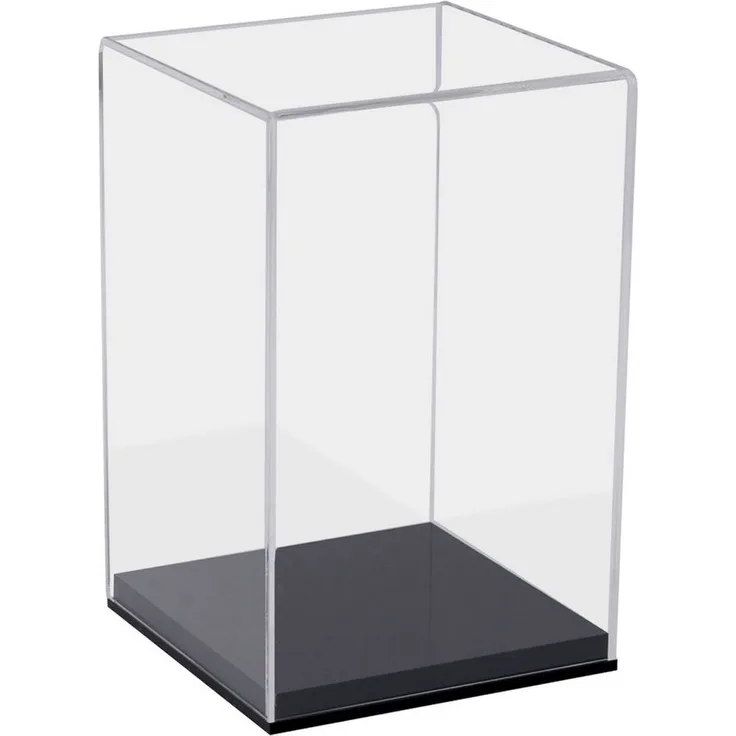 HMF Vitrine elegante Acryl Vitrine, Ausstellungskasten für Sammelstücke Schaukasten für Modellautos, Figuren, 14 x 14 x 22 cm, transparent