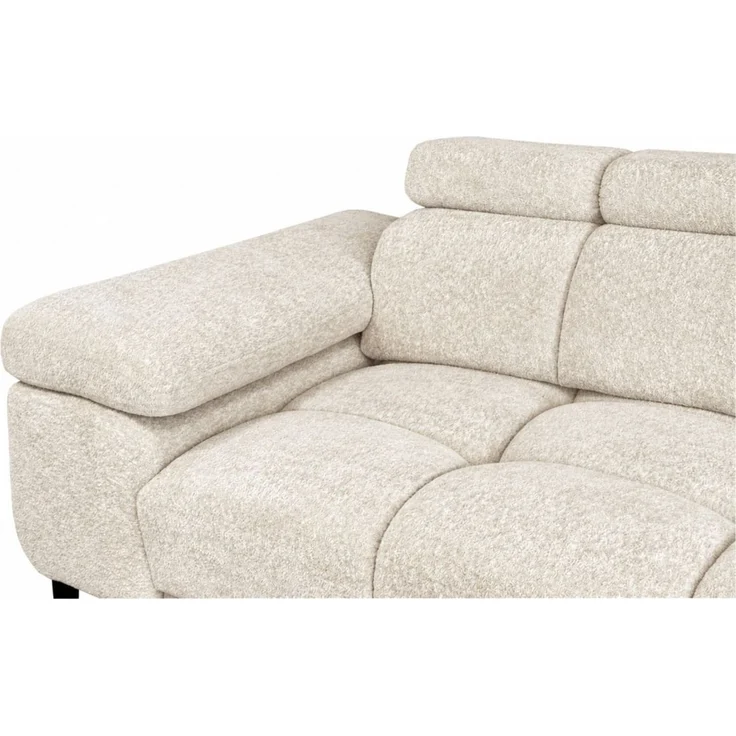 Ecksofa Schlafsofa SENVELIO RELAX in Stoff Glam Creme Ottomane Rechts – Bild 5