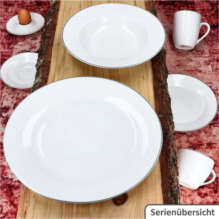 MamboCat Frühstücksteller MamboCat 6x Venedig Kuchenteller Ø20,5cm Porzellan Relief Dessert – Bild 3