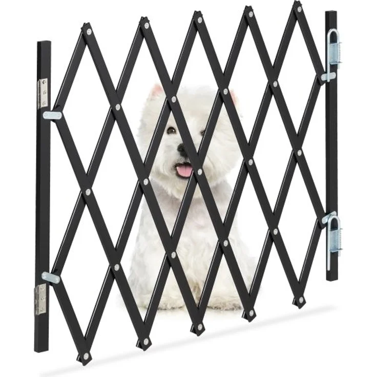 Ausziehbares Hundeabsperrgitter schwarz – Bild 1