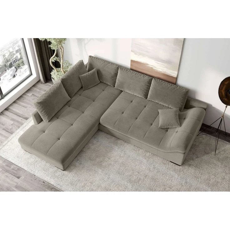 99rooms Terra Ecksofa Cordstoff POSO Cappuccino Links ohne Schlaffunktion – Bild 2