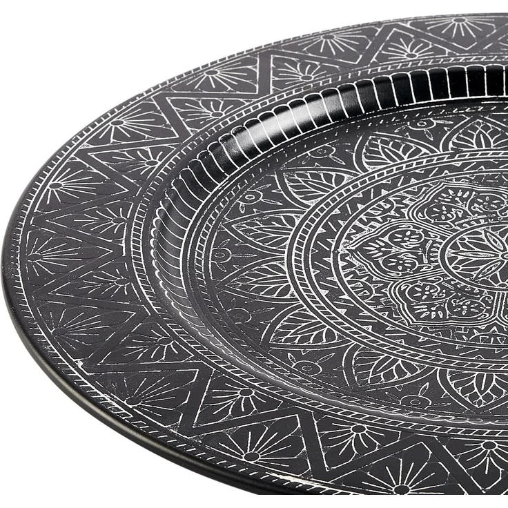 Marrakesch Orient & Mediterran Interior Dekotablett Orientalisches Orient Tablett Teetablett Manar Schwarz, Handarbeit – Bild 7