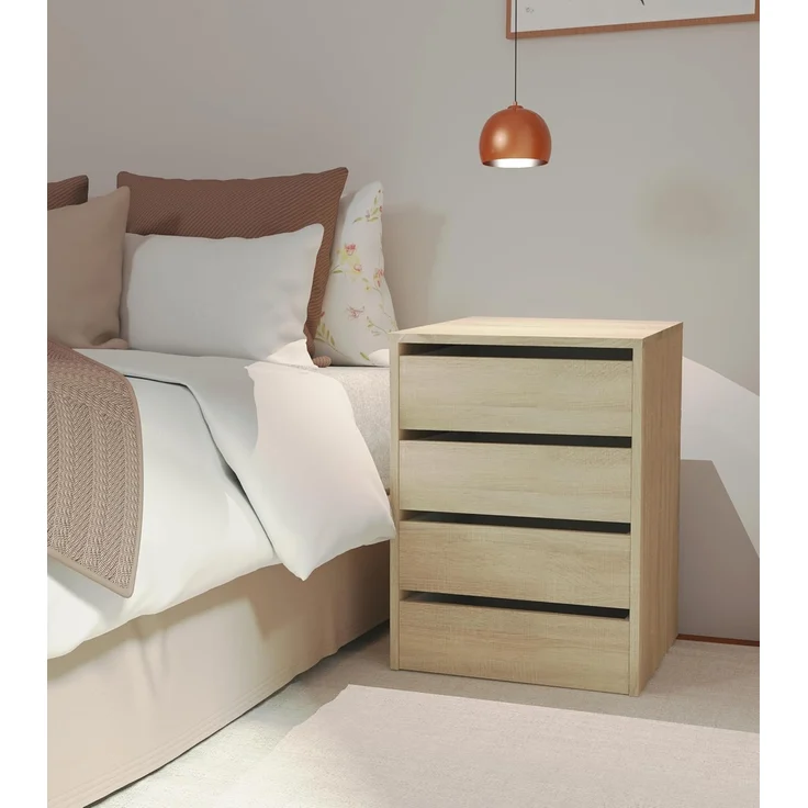 Muebles Pitarch | Kommode 4 Schubladen, Cambrian Eiche, 63,5 x 46 x 45 cm (Höhe x Breite x Tiefe), Kollektion Tibet – Bild 7