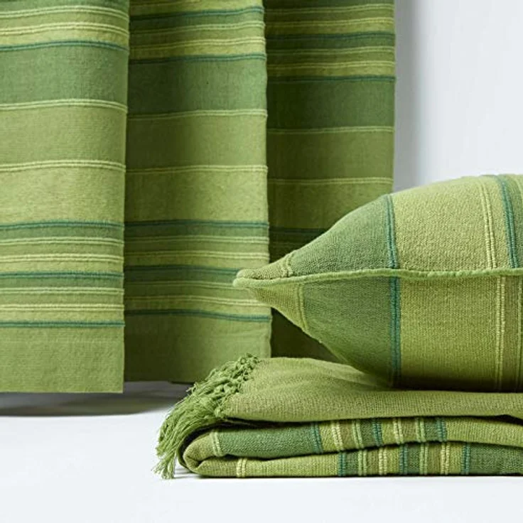 Plaid Tagesdecke Morocco grün gestreift, 150 x 200 cm, Homescapes – Bild 7