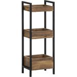 SoBuy FRG226-F Badezimmerregal, MDF, PVC-Furnier, Braun, 28 x 74 x 20 cm