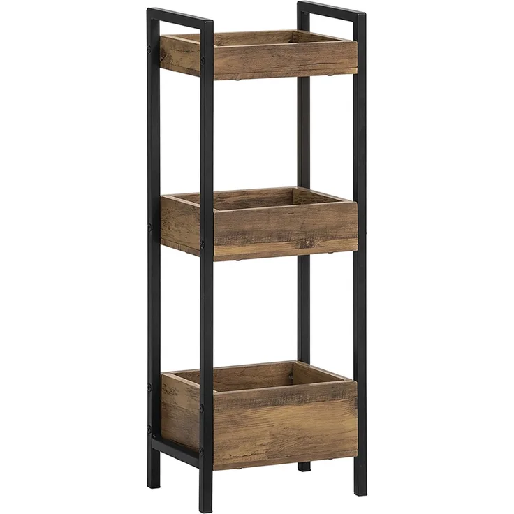 SoBuy FRG226-F Badezimmerregal, MDF, PVC-Furnier, Braun, 28 x 74 x 20 cm