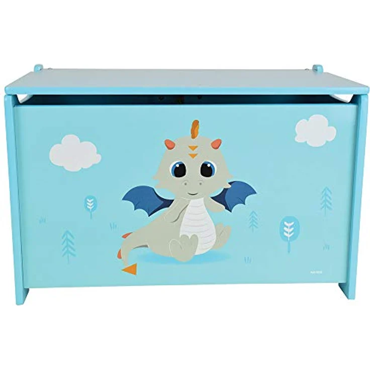 Fun House 713305 Leon Le Dragon Spielzeugkiste für Kinder, 40 x 58 x 36 cm, Blau – Bild 4